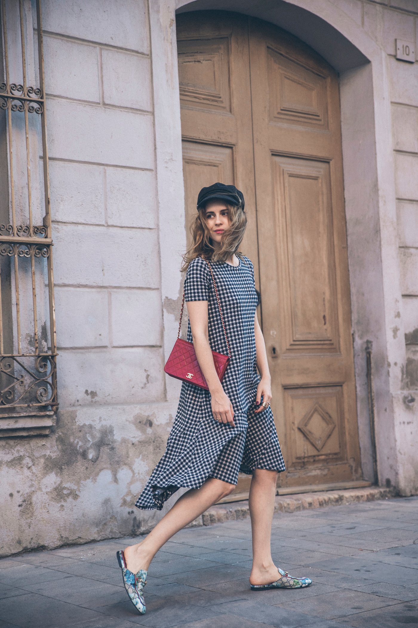 cuadros_vichy-vestido_Zara-Gucci_Slipper_Princetown-chanel-bag-street_style-3