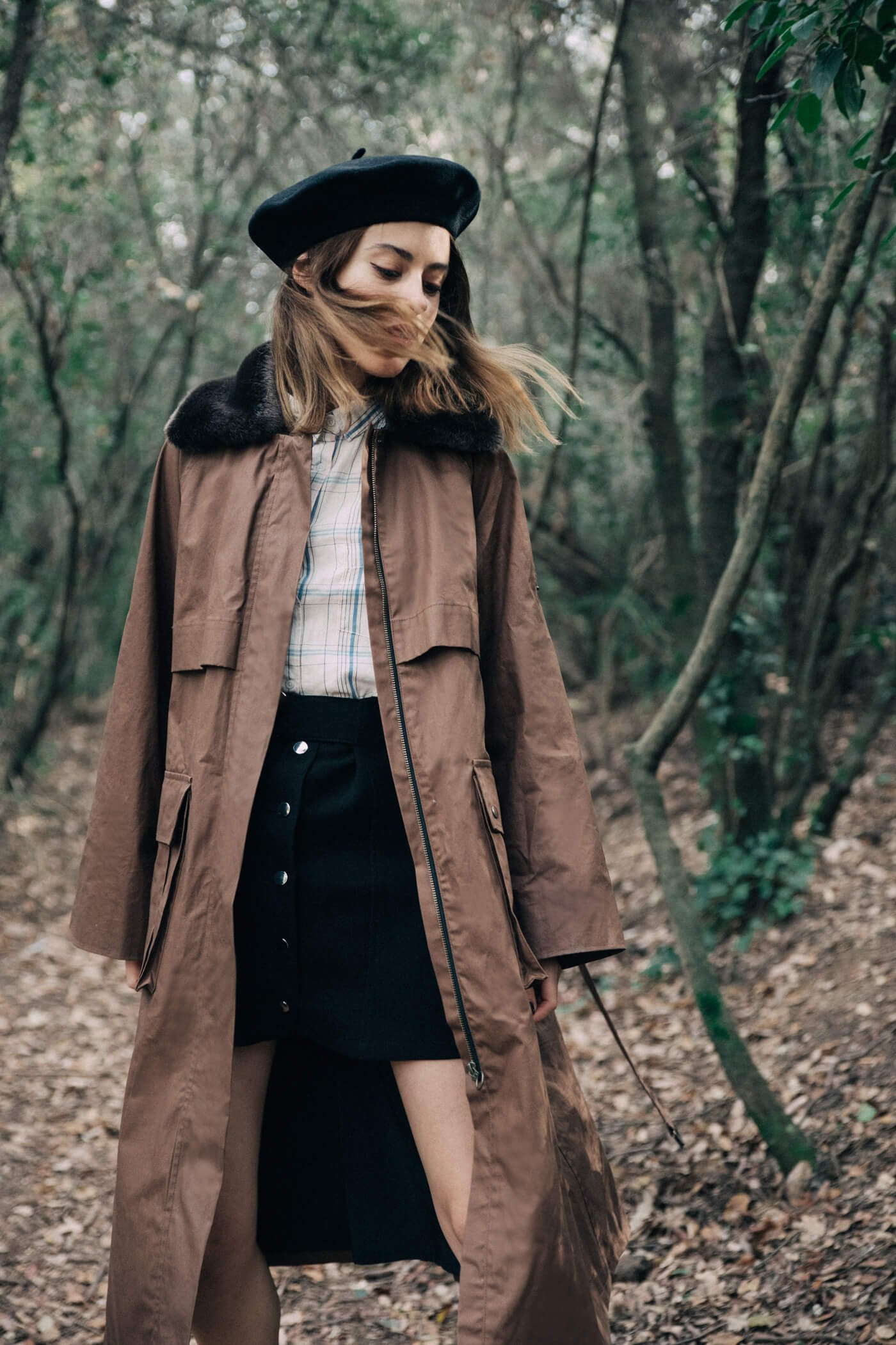 dansvogue el corte inlges parka falda abotonada boina 1