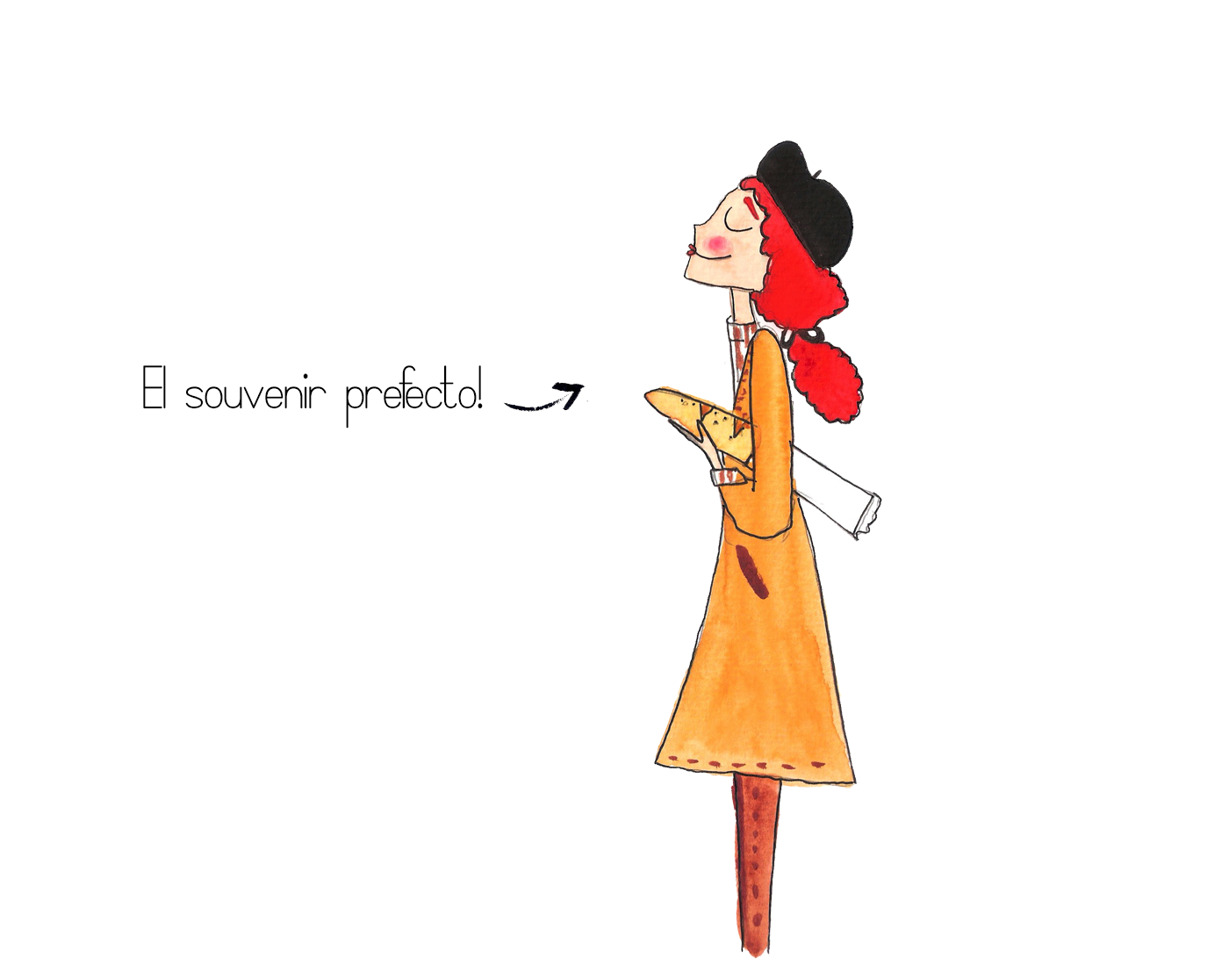 dansvogue juanita que baguette souvenir dessinetas ilustracion acuarela 1