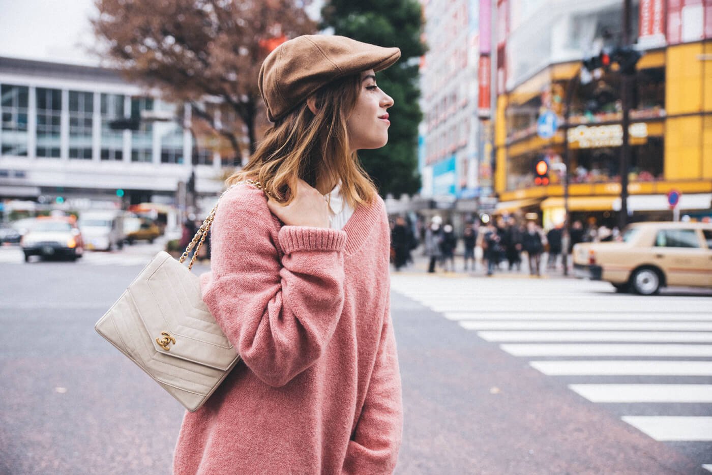 dansvogue shibuya japan street style white dress pink oversize 2