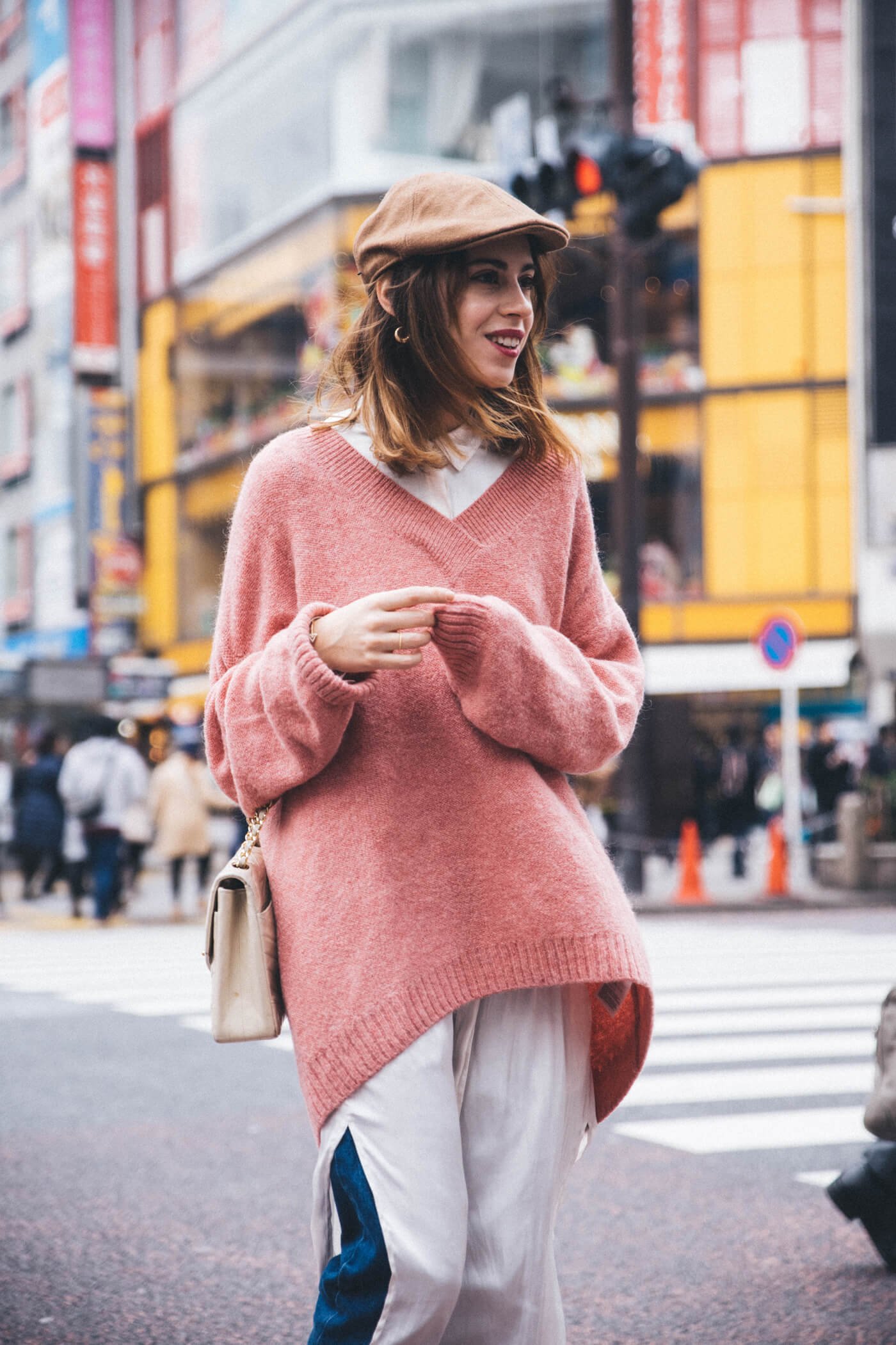 dansvogue shibuya japan street style white dress pink oversize 5