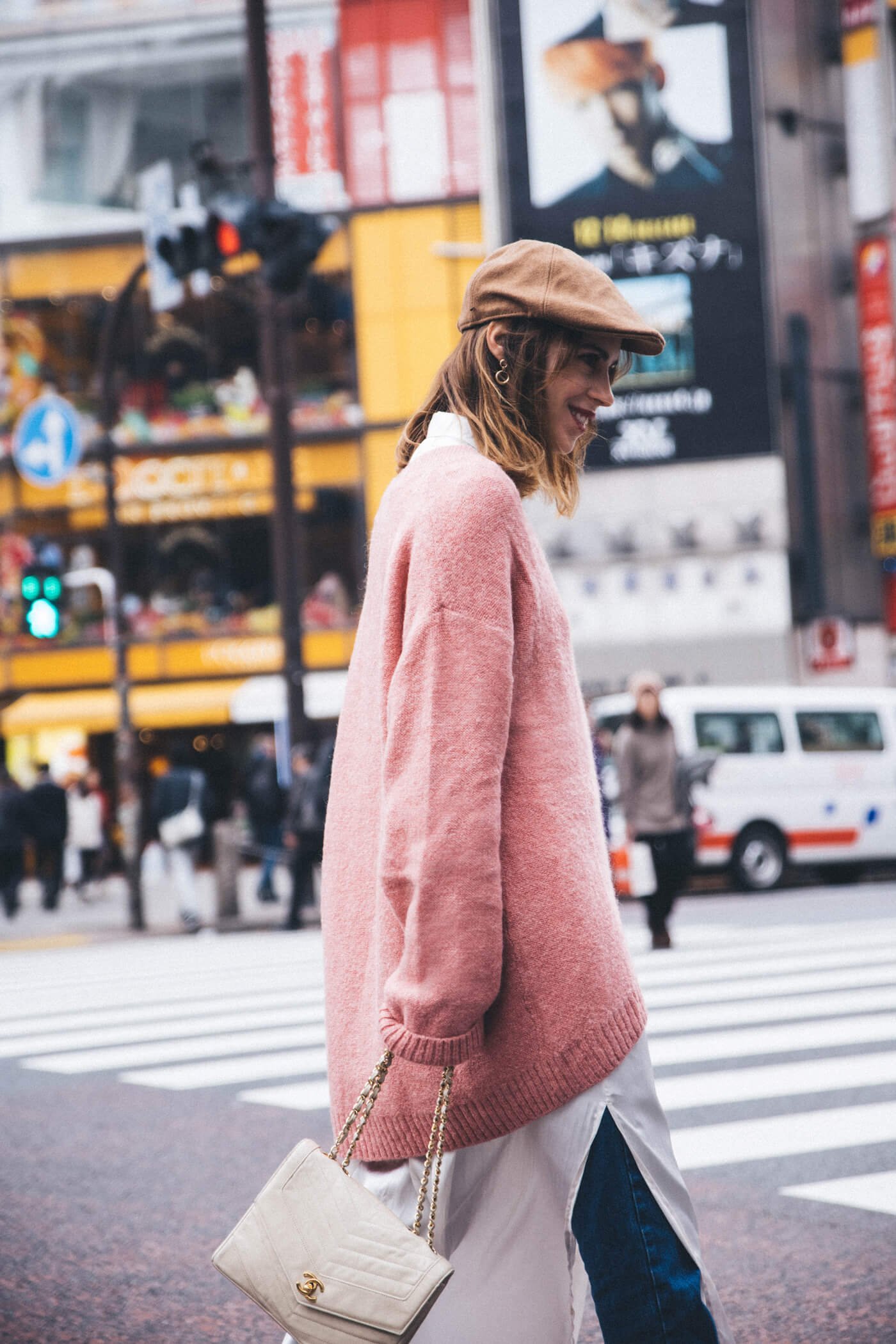 dansvogue shibuya japan street style white dress pink oversize 6