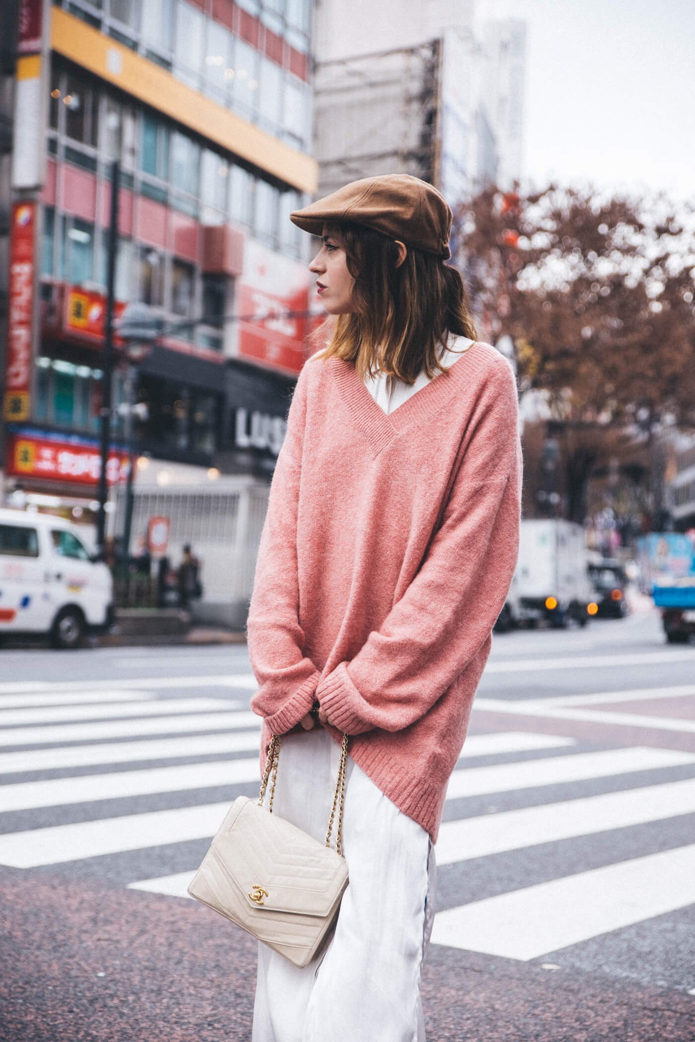 dansvogue shibuya japan street style white dress pink oversize 9